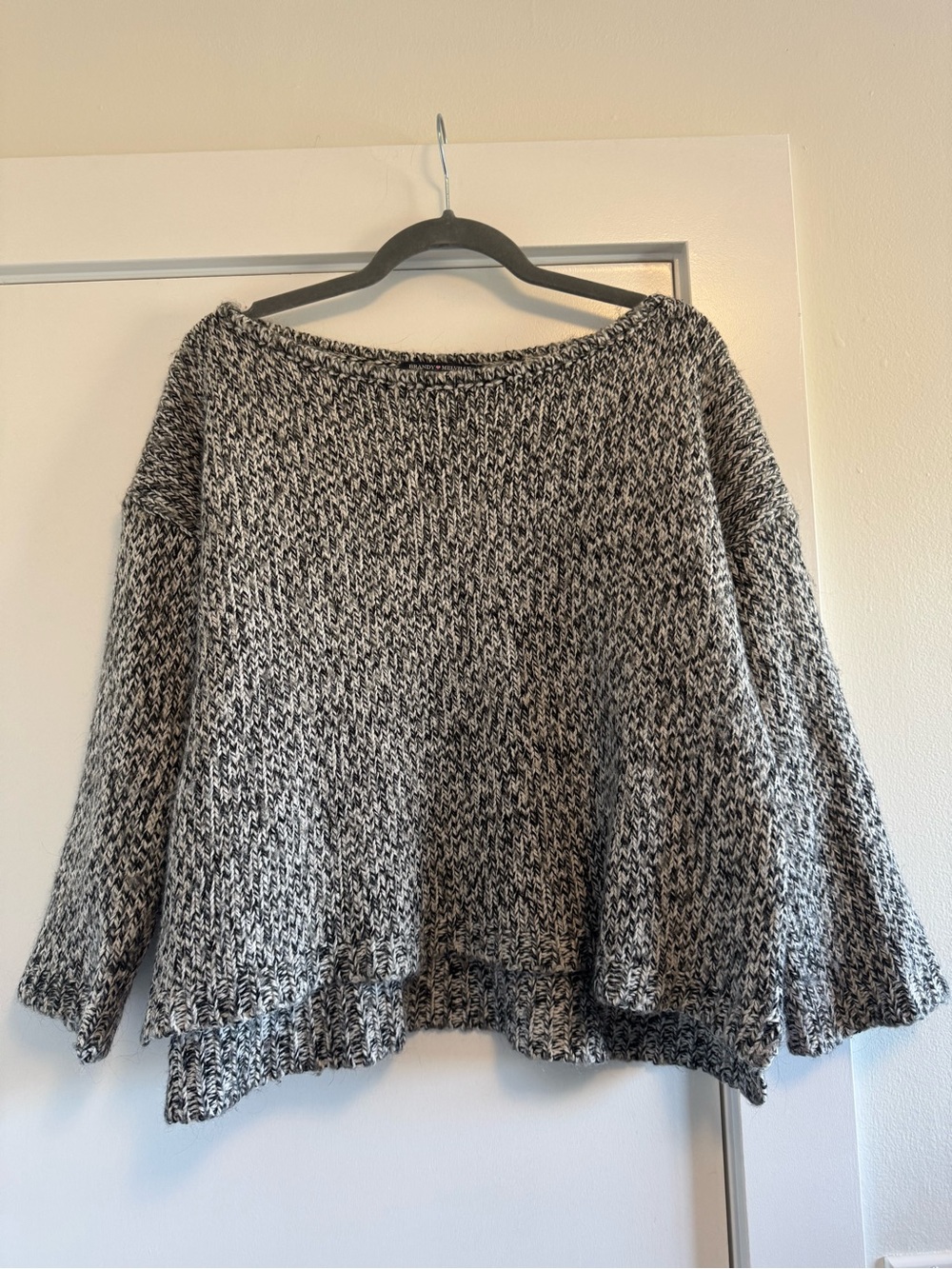 Melville Made in Italy Wool Blend Marl Chunky Knit Sweater OS